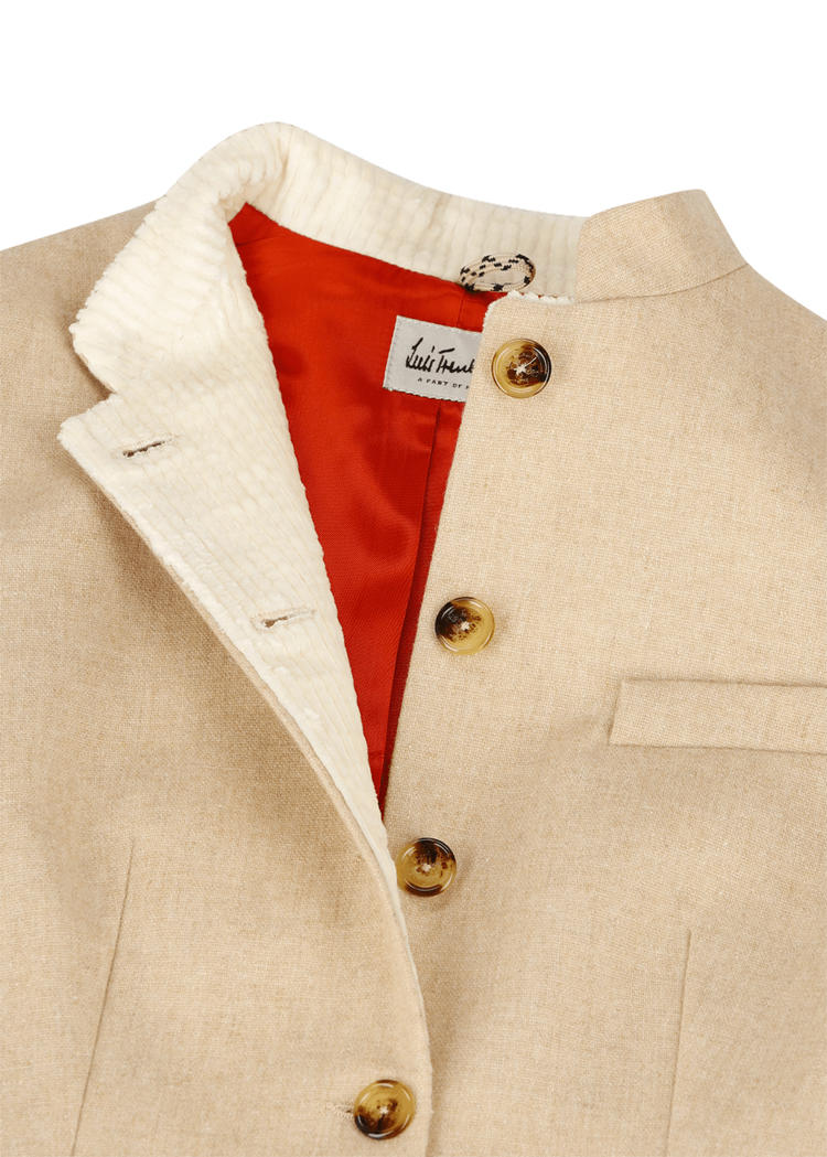 Luis Trenker Blazer di flanella con maniche lavorate a maglia modello Luranda Offerta temporanea