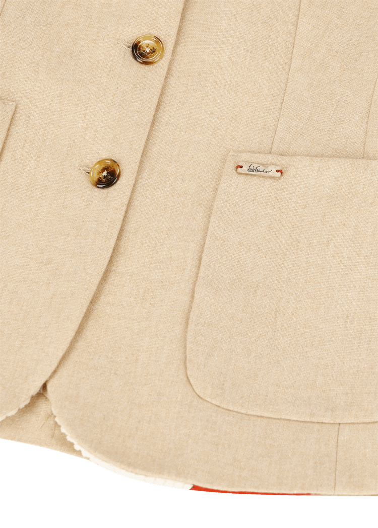 Luis Trenker Blazer di flanella con maniche lavorate a maglia modello Luranda Offerta temporanea