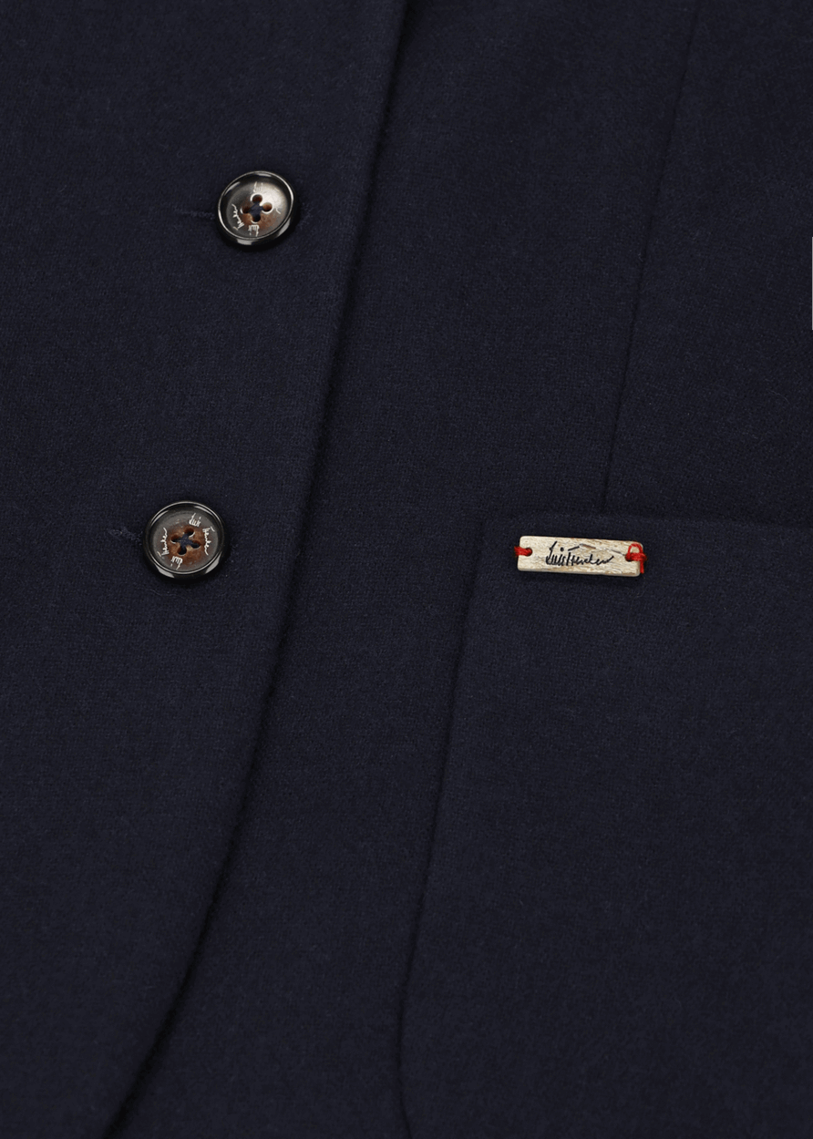 Luis Trenker Blazer di flanella con maniche lavorate a maglia modello Luranda Offerte esclusive