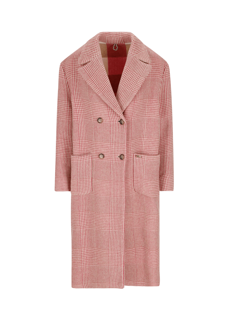 Luis Trenker Cappotto con motivo pied-de-poule modello Lualissa Liquidazione