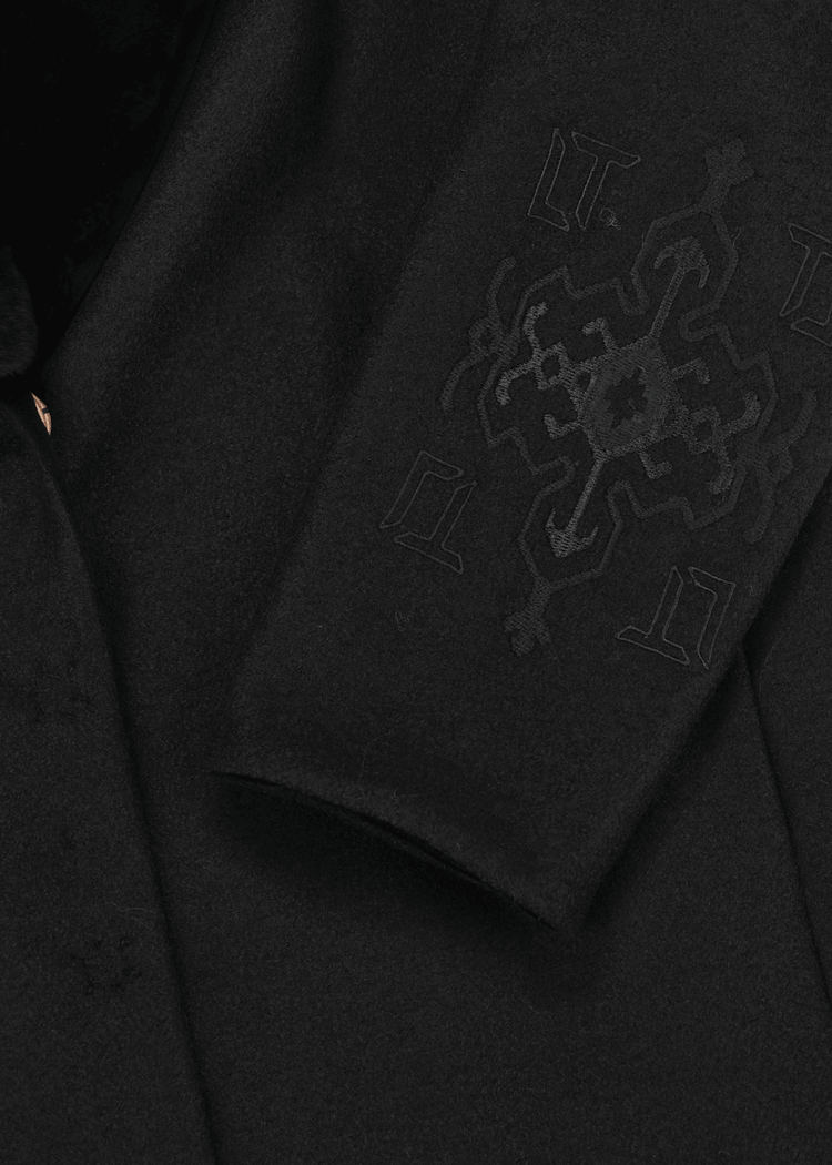 Luis Trenker Cappotto in lana cotta con collo di pelliccia modello Lufrida Offerte speciali