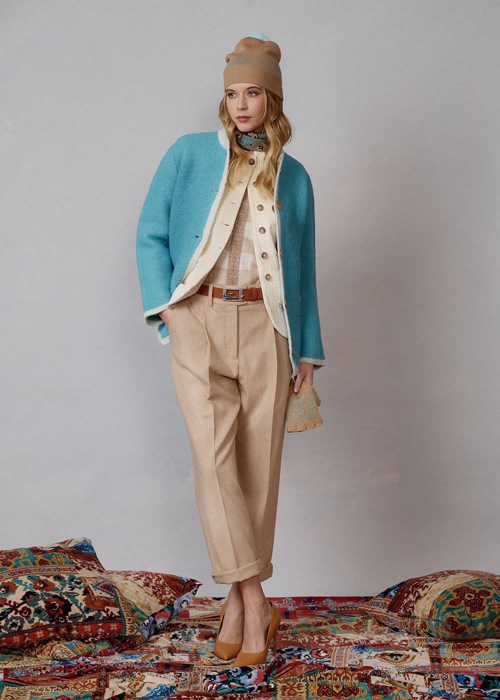 Luis Trenker Pantaloni carrot fit in flanella modello Luloretta Only for today