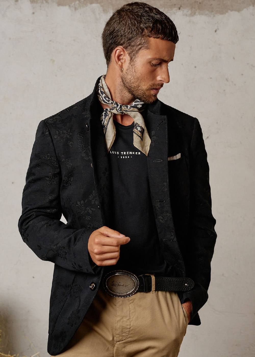 Luis Trenker Blazer in jacquard con motivo floreale modello Lusandro Nuovo