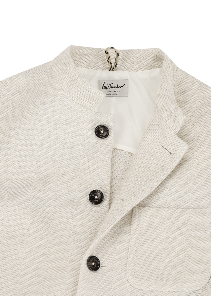 Luis Trenker Blazer in jersey con motivo a spina di pesce modello Luigis Convenienza