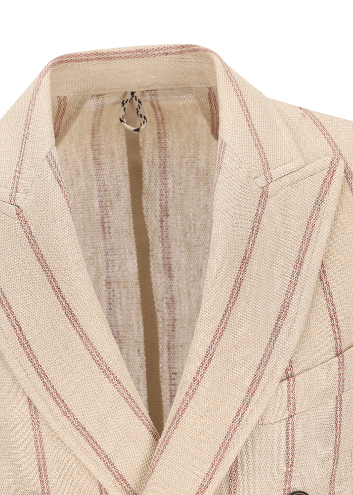 Luis Trenker Blazer in lino con motivo gessato modello Lusimone Sconto