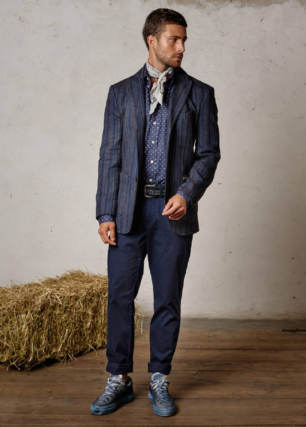 Luis Trenker Blazer con motivo a righe modello Lustefan Offerta