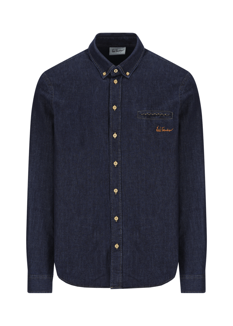 Luis Trenker Camicia button down in denim modello Lubenzio Comprare a buon mercato