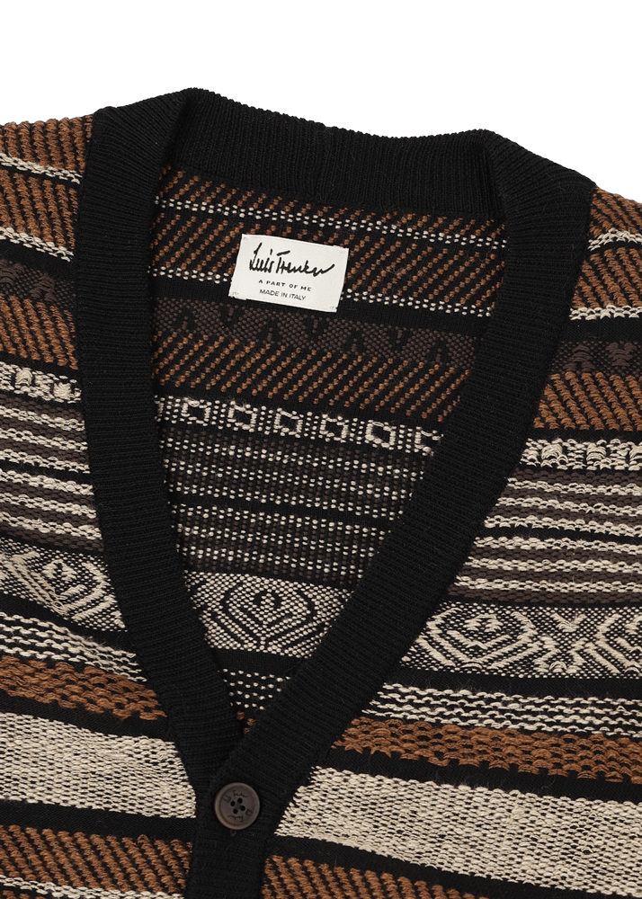 Luis Trenker Cardigan in maglia con motivo a righe modello Luwiago Offerte giornaliere