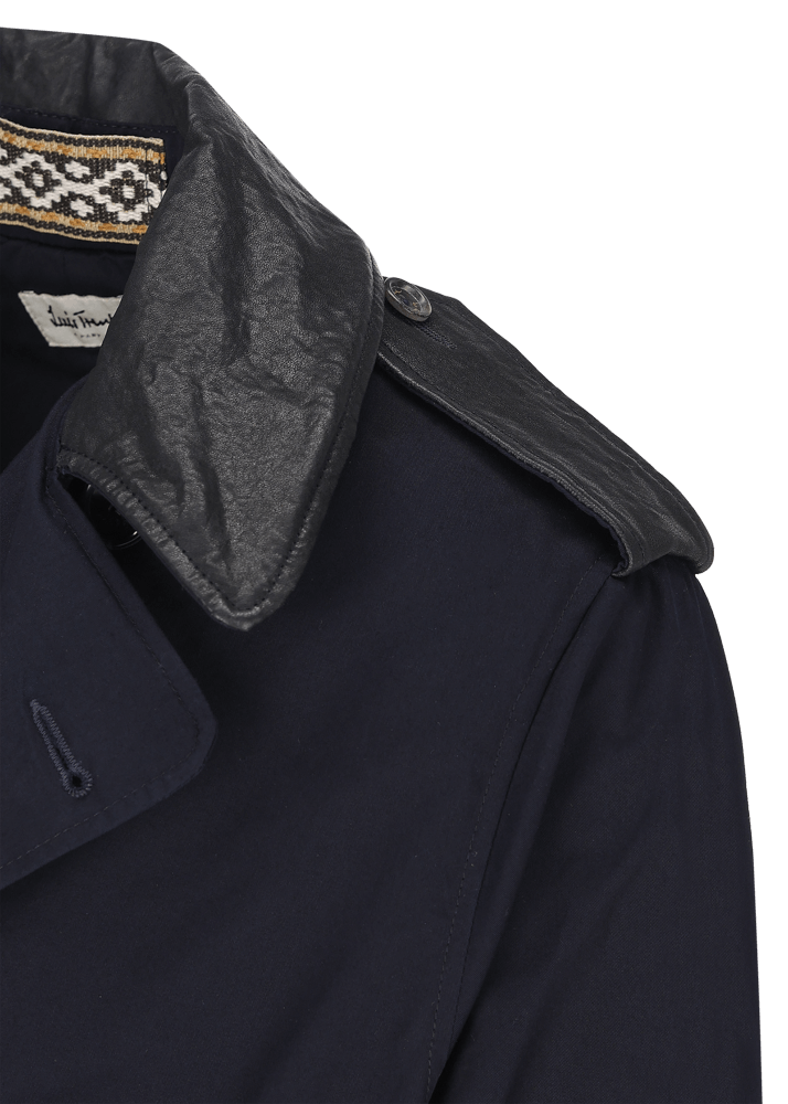 Luis Trenker Trench con dettagli in pelle modello Lufelipe Offerte speciali