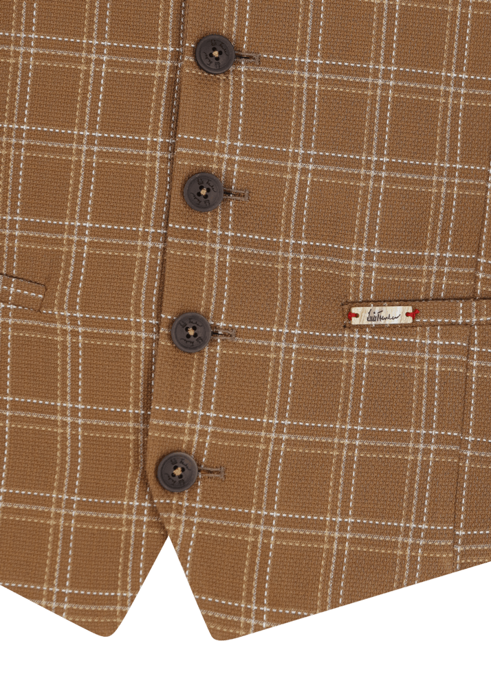 Luis Trenker Gilet con motivo a quadretti modello Lusebastian Rilascio limitato
