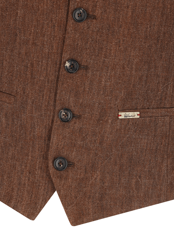 Luis Trenker Gilet in puro lino modello Lusebastian Promozione temporanea