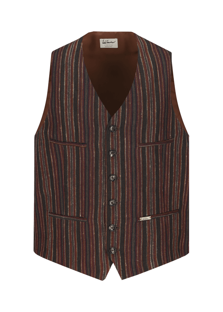 Luis Trenker Gilet con motivo a righe modello Lusebastian Sostegno trimestrale