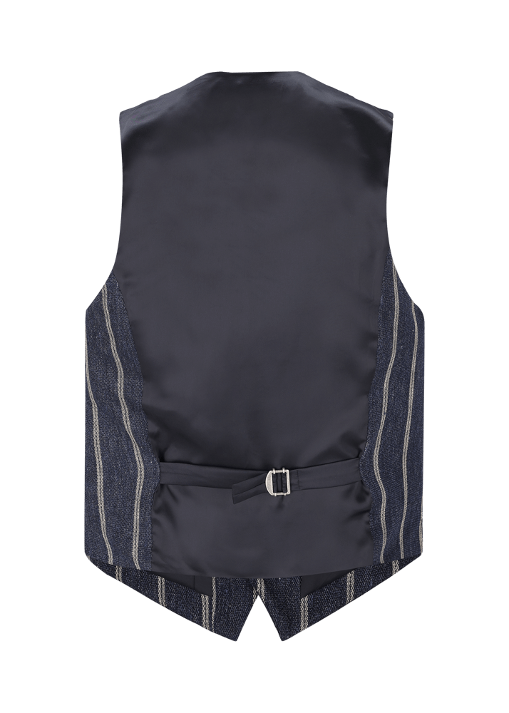 Luis Trenker Gilet in lino con motivo gessato modello Lusebastian Fino al 55% di sconto