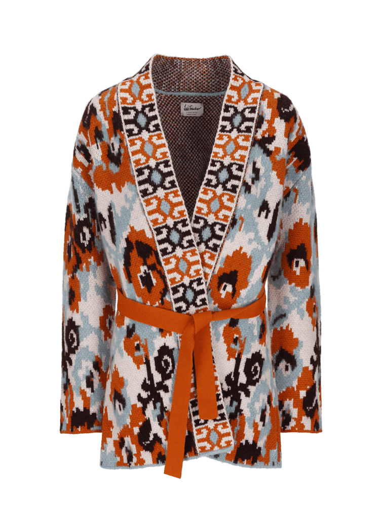 Luis Trenker Cardigan in maglia con cintura modello Luaisha Promozione