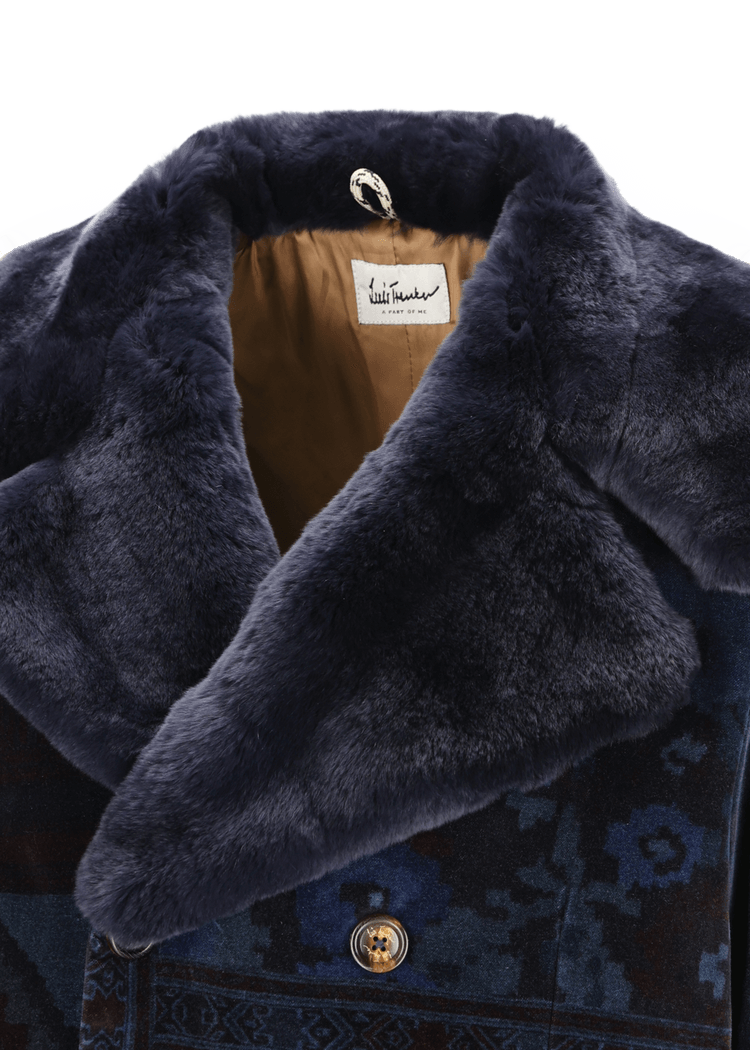 Luis Trenker Cappotto in velluto con collo in pelliccia modello Lusamir Offerta San Valentino