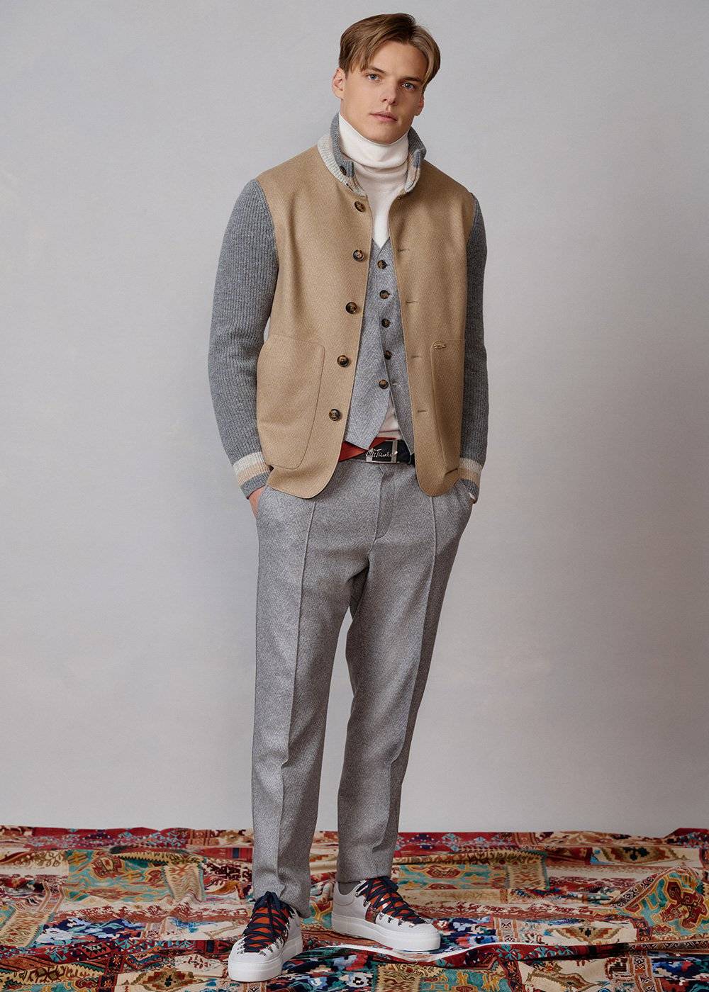 Luis Trenker Gilet in lana cotta modello Lusebastian Grandi sconti