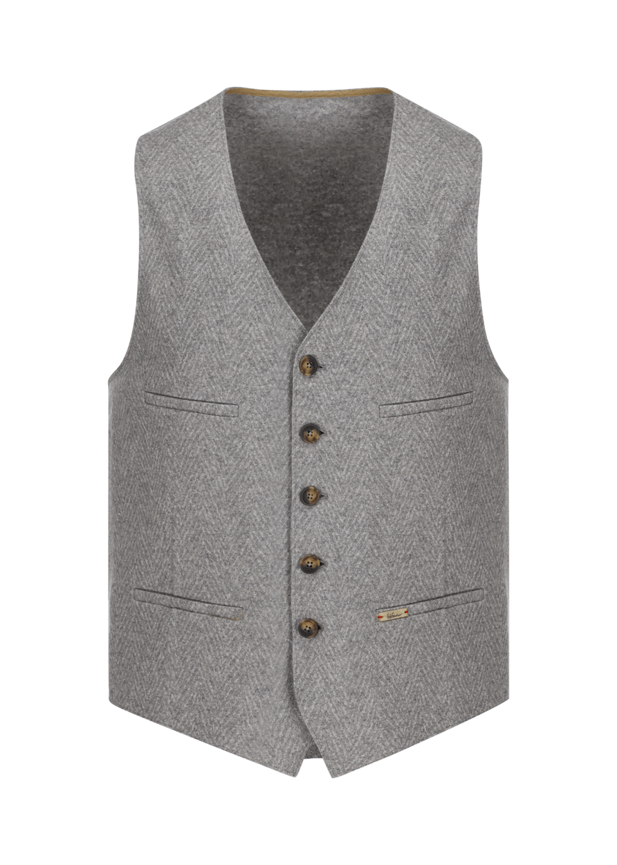 Luis Trenker Gilet in lana cotta modello Lusebastian Grandi sconti