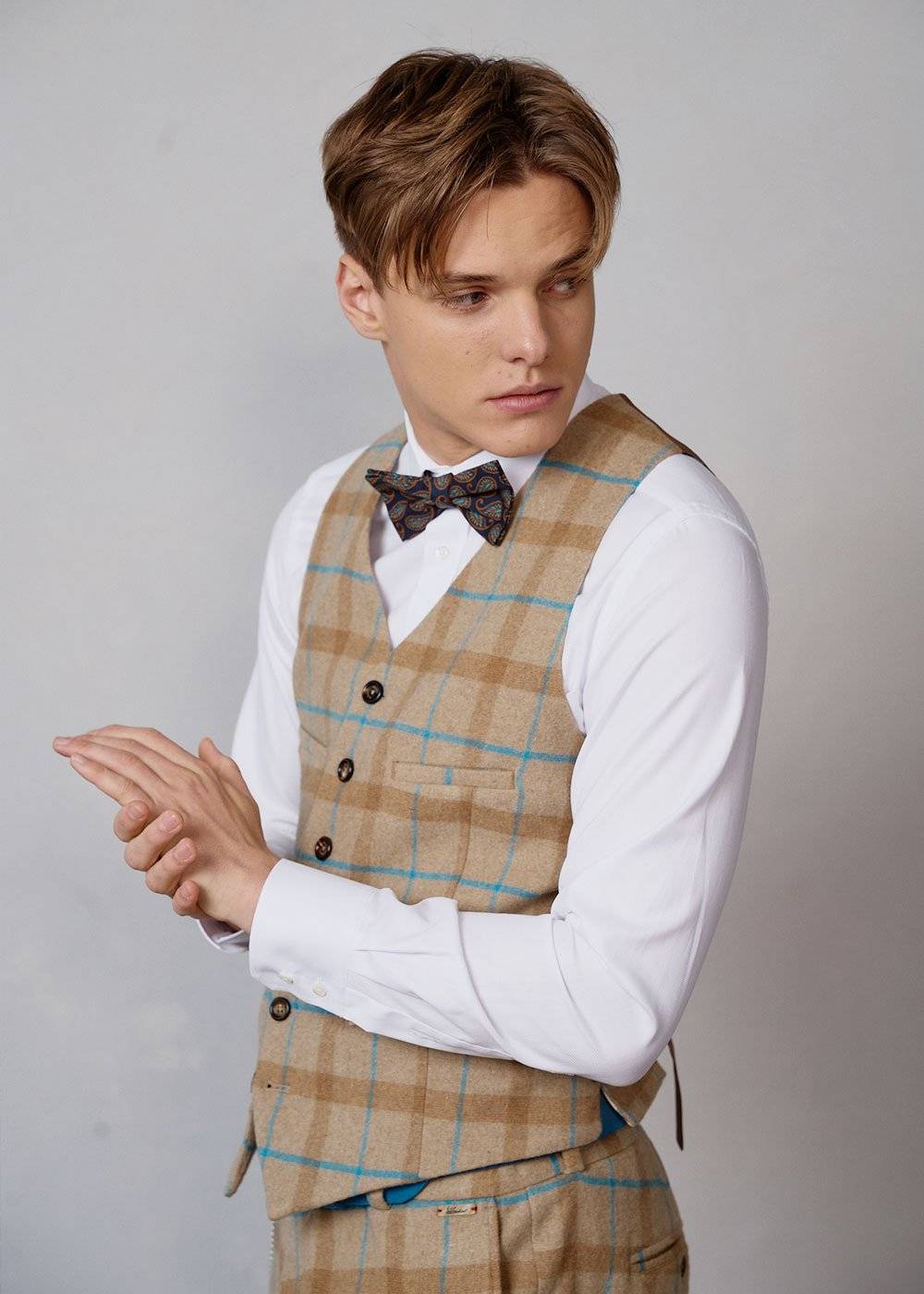 Luis Trenker Gilet con motivo a quadri modello Lusebastian Liquidazione