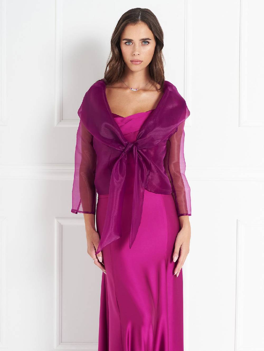 Rinascimento Coprispalle atelier in Organza Lampone 2025