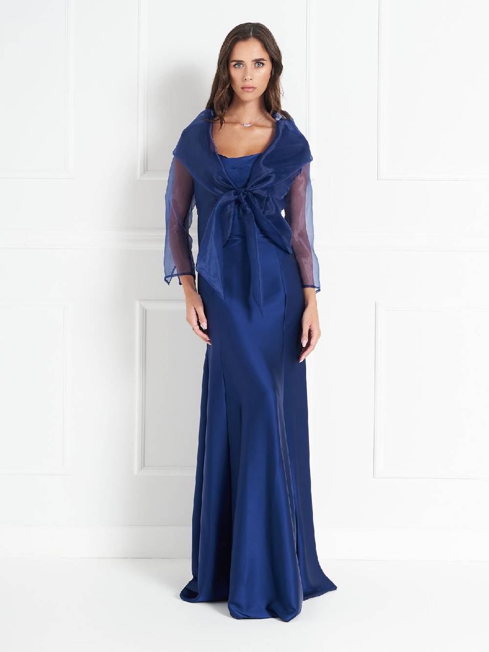 Rinascimento Coprispalle atelier in Organza Blu Qualità