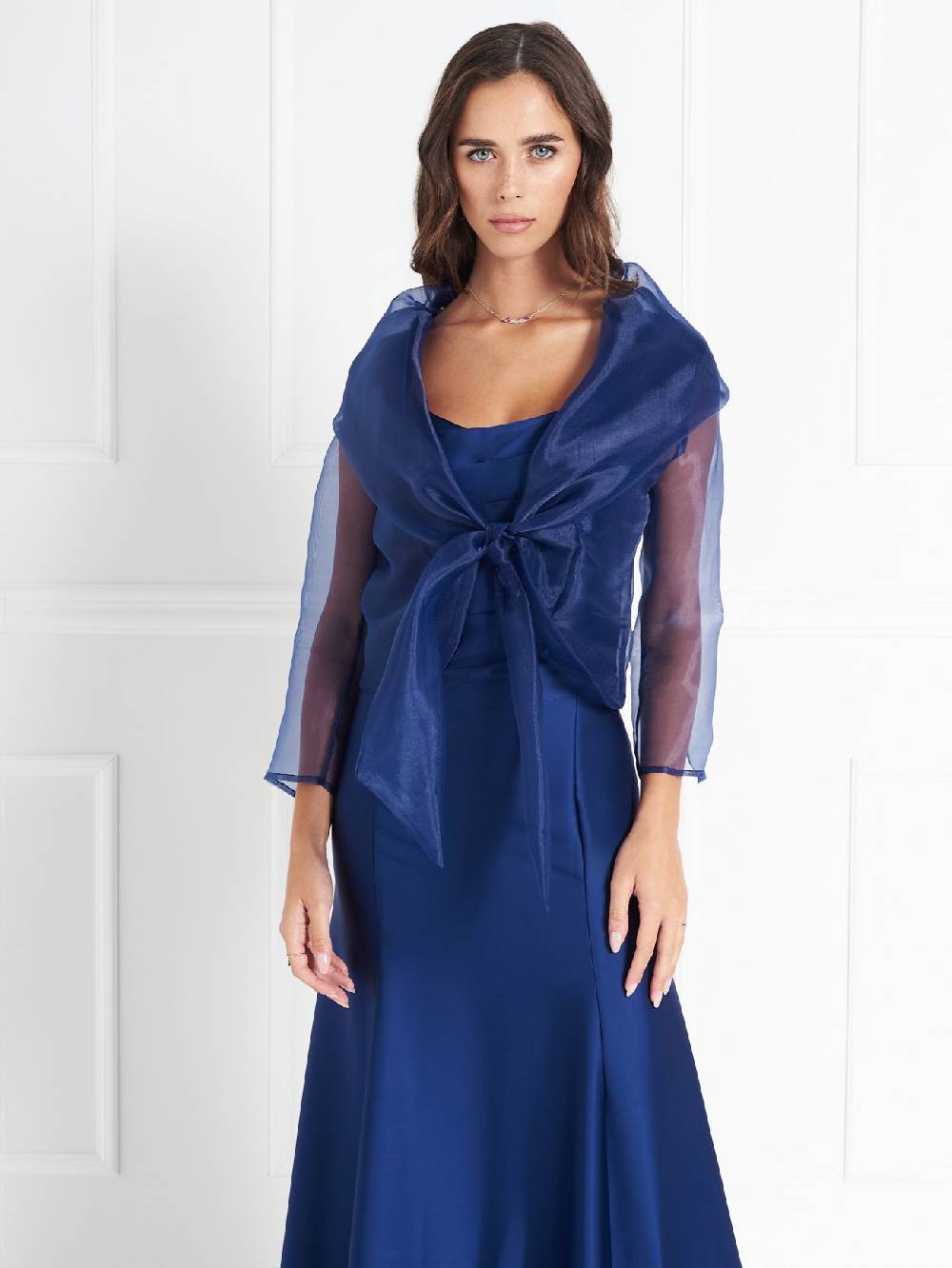 Rinascimento Coprispalle atelier in Organza Blu Qualità