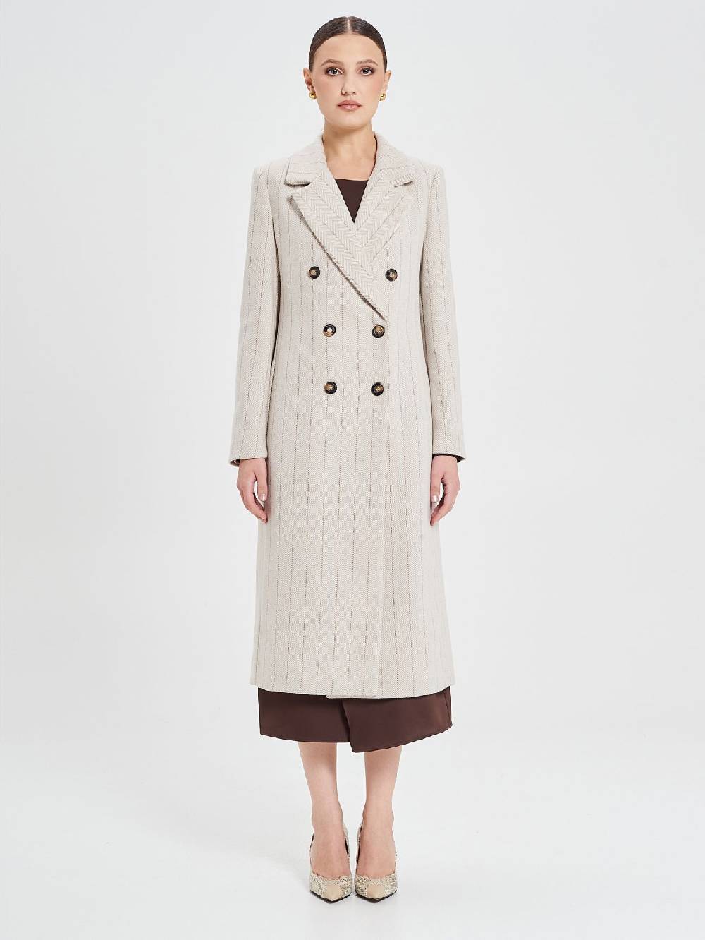 Rinascimento Cappotto Beige Spinato Promozione Limitata