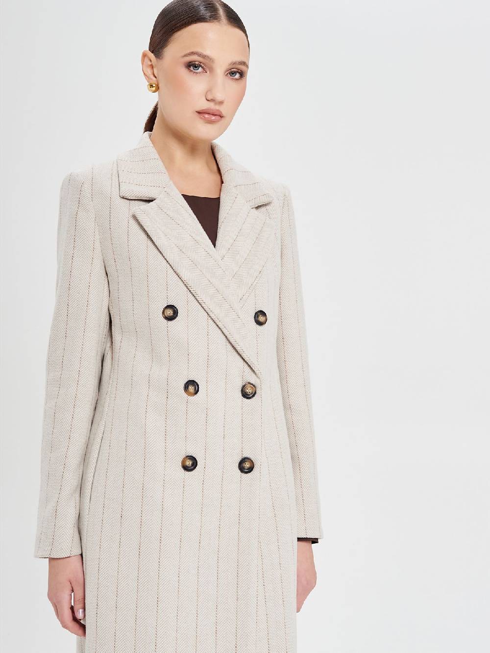 Rinascimento Cappotto Beige Spinato Promozione Limitata
