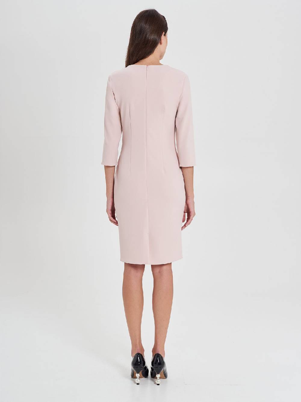 Rinascimento Tubino color Rosa con decoro Rosa Rouche Shopping Online