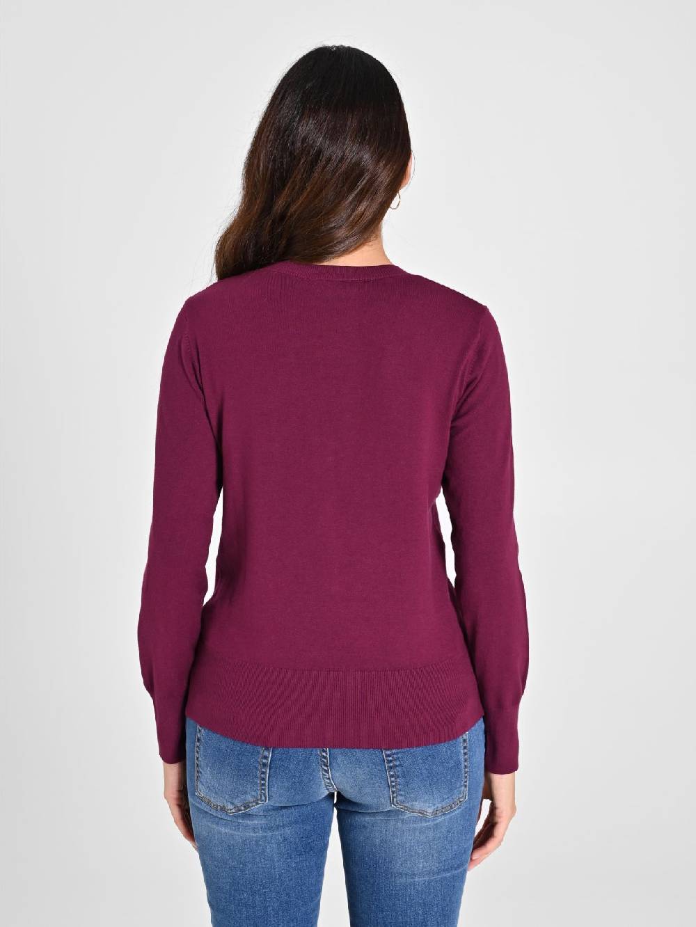 Rinascimento Maglia con Scollo a "V" Bordeaux Ecotec® Sottocosto