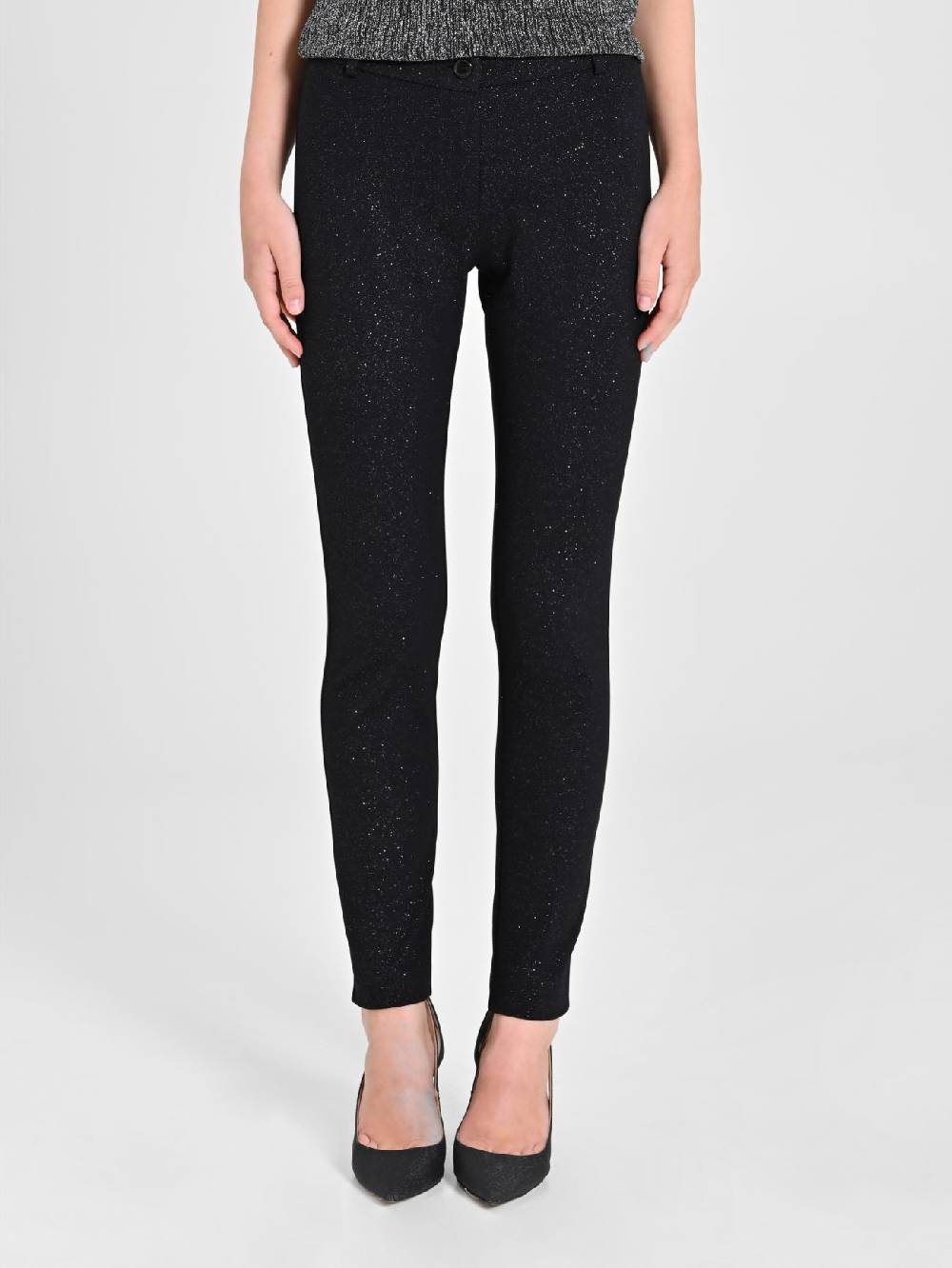 Rinascimento Pantaloni Glitter Neri Presa