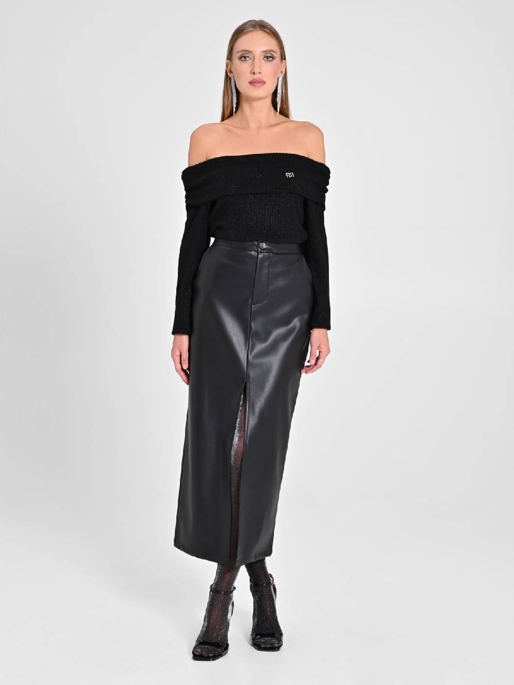 Rinascimento Maglia Lurex Nera Sconto
