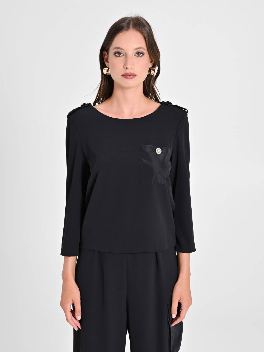 Rinascimento Blusa con Taschino in Taffetà Nuova