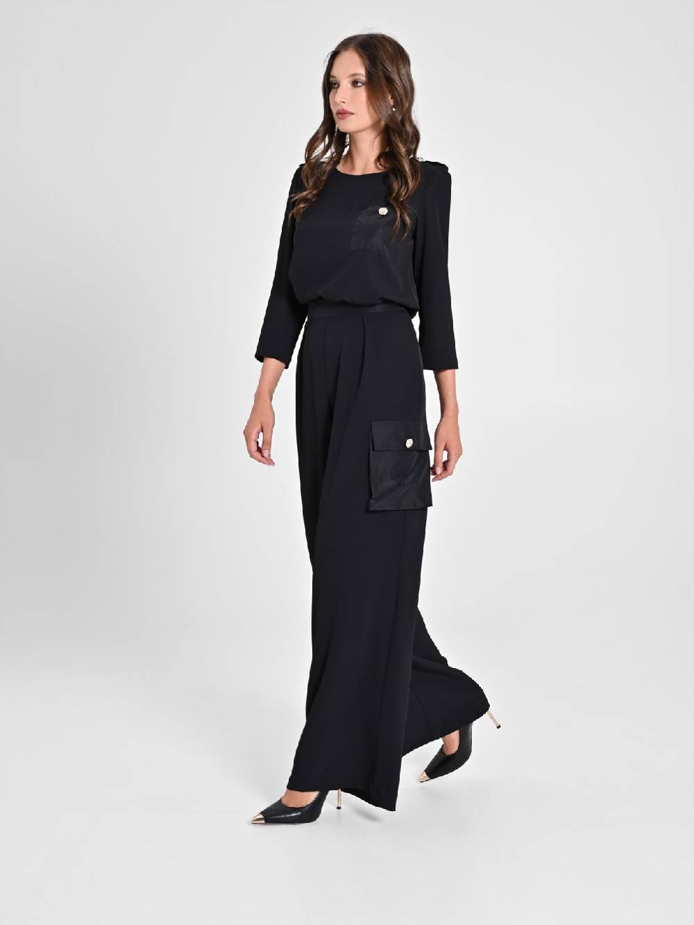 Rinascimento Pantaloni con Tasca in Taffetà Moda