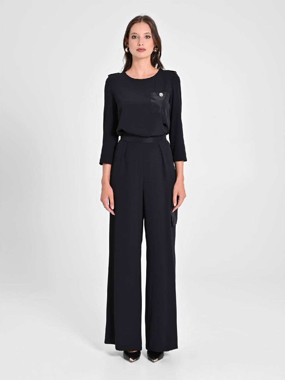 Rinascimento Pantaloni con Tasca in Taffetà Moda