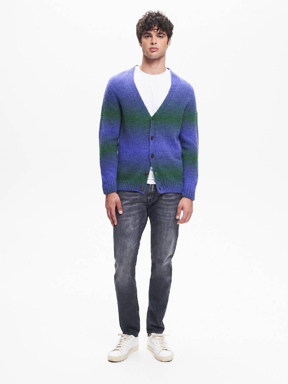 Rinascimento Cardigan Uomo effetto Degradè Verde QB24 Novità