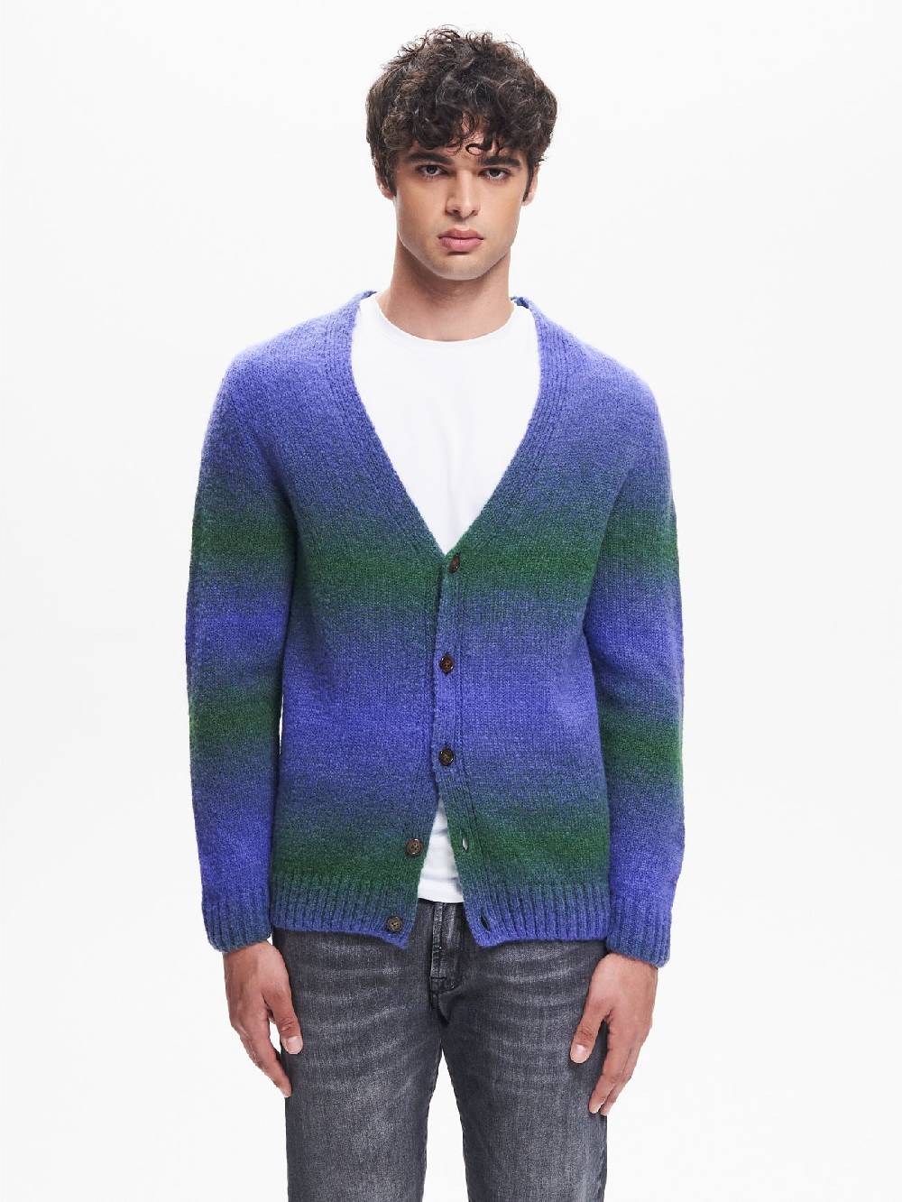 Rinascimento Cardigan Uomo effetto Degradè Verde QB24 Novità
