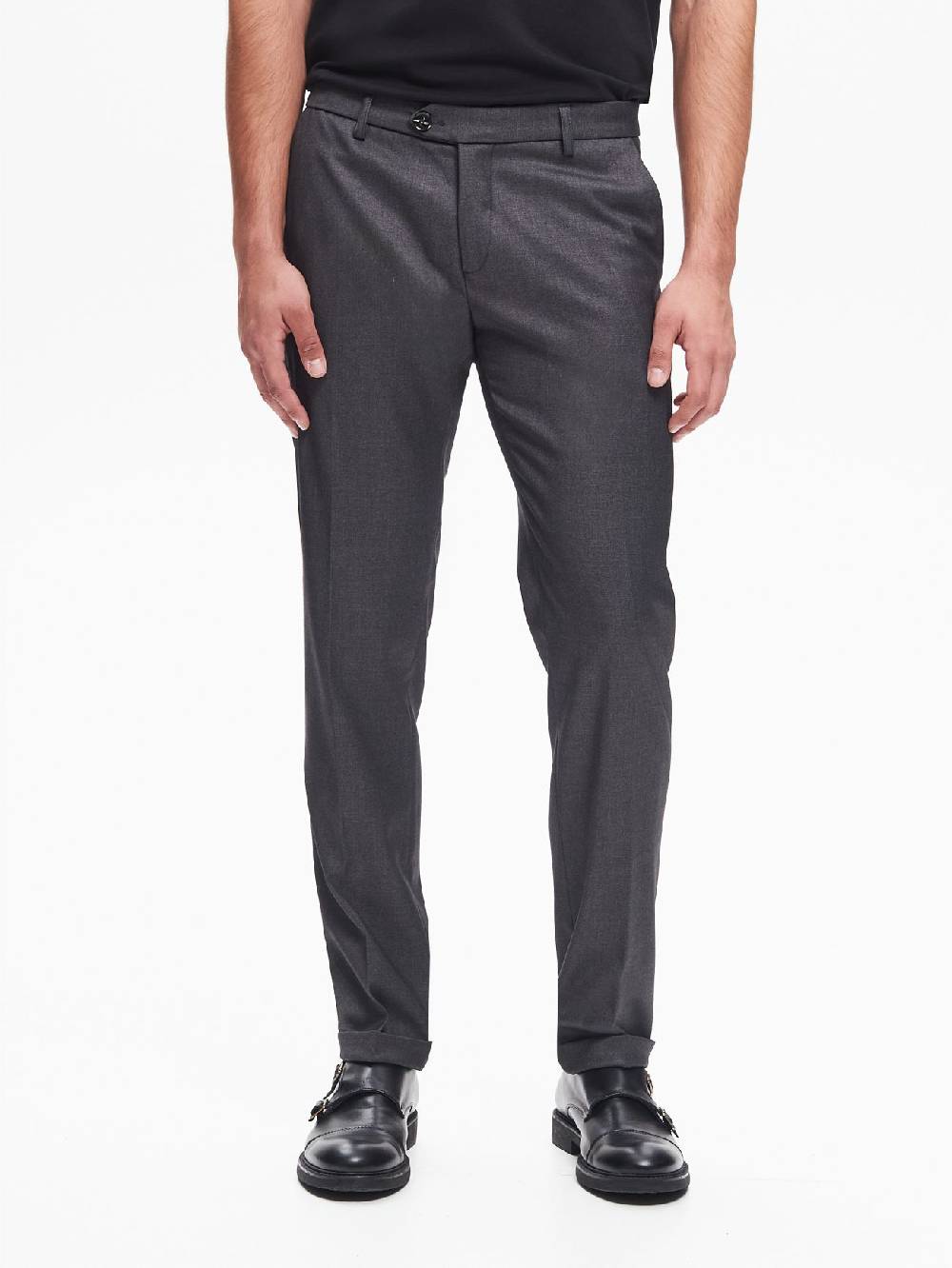 Rinascimento Pantaloni da abito Uomo Poliviscosa Antracite QB24 Spedizione Gratuita