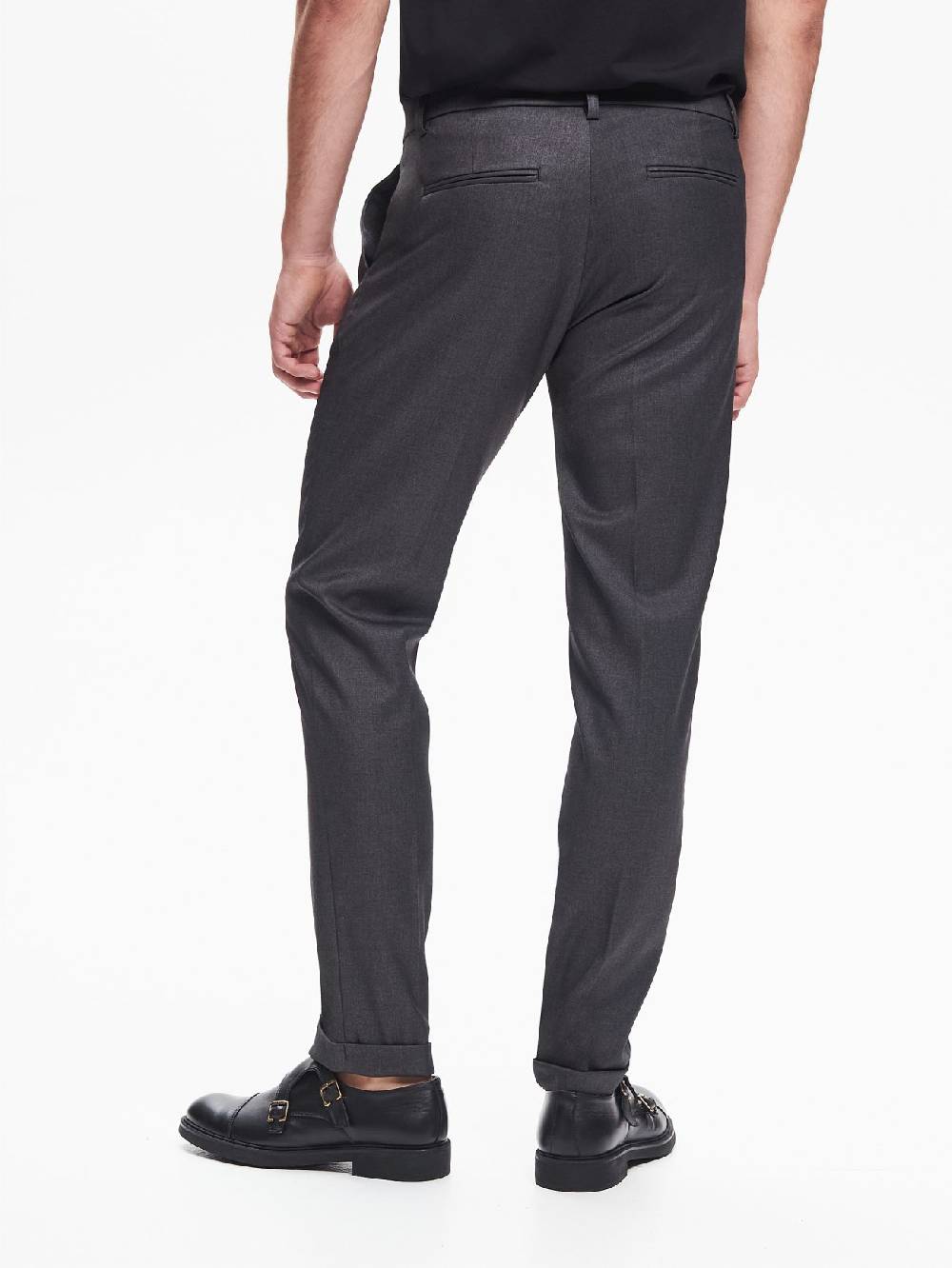 Rinascimento Pantaloni da abito Uomo Poliviscosa Antracite QB24 Spedizione Gratuita