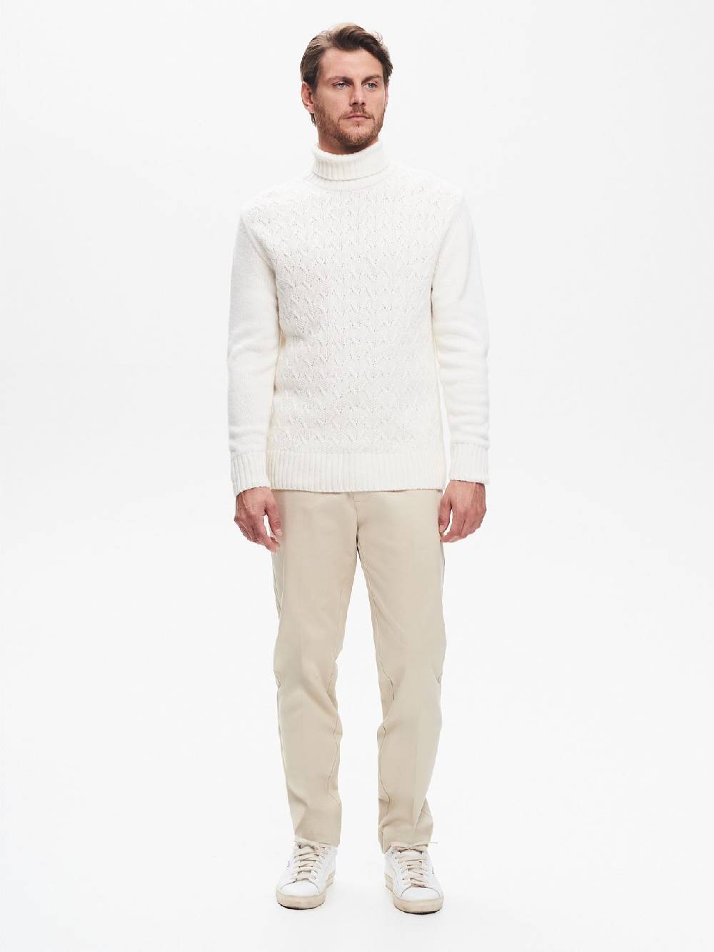 Rinascimento Maglione Dolcevita Uomo con Lavorazione QB24 Moda