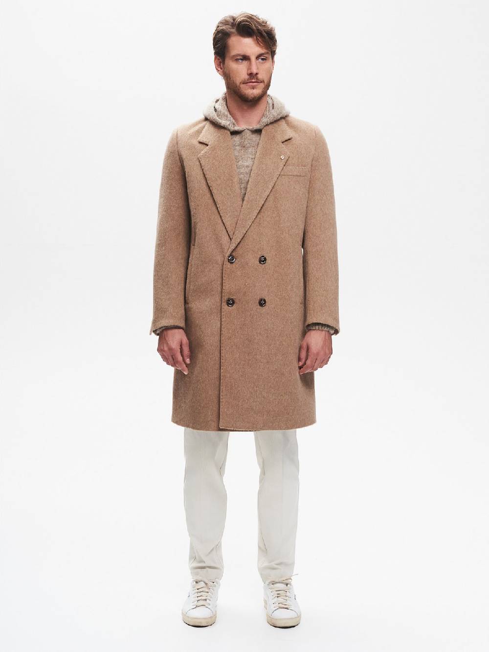 Rinascimento Cappotto Doppiopetto Uomo Over Spazzolato QB24 Prezzo Ridotto