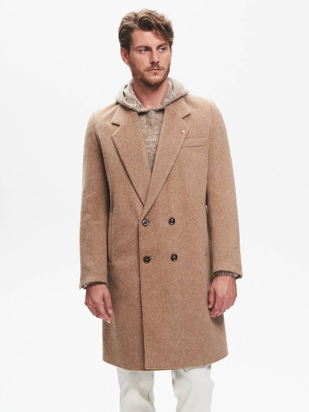 Rinascimento Cappotto Doppiopetto Uomo Over Spazzolato QB24 Prezzo Ridotto