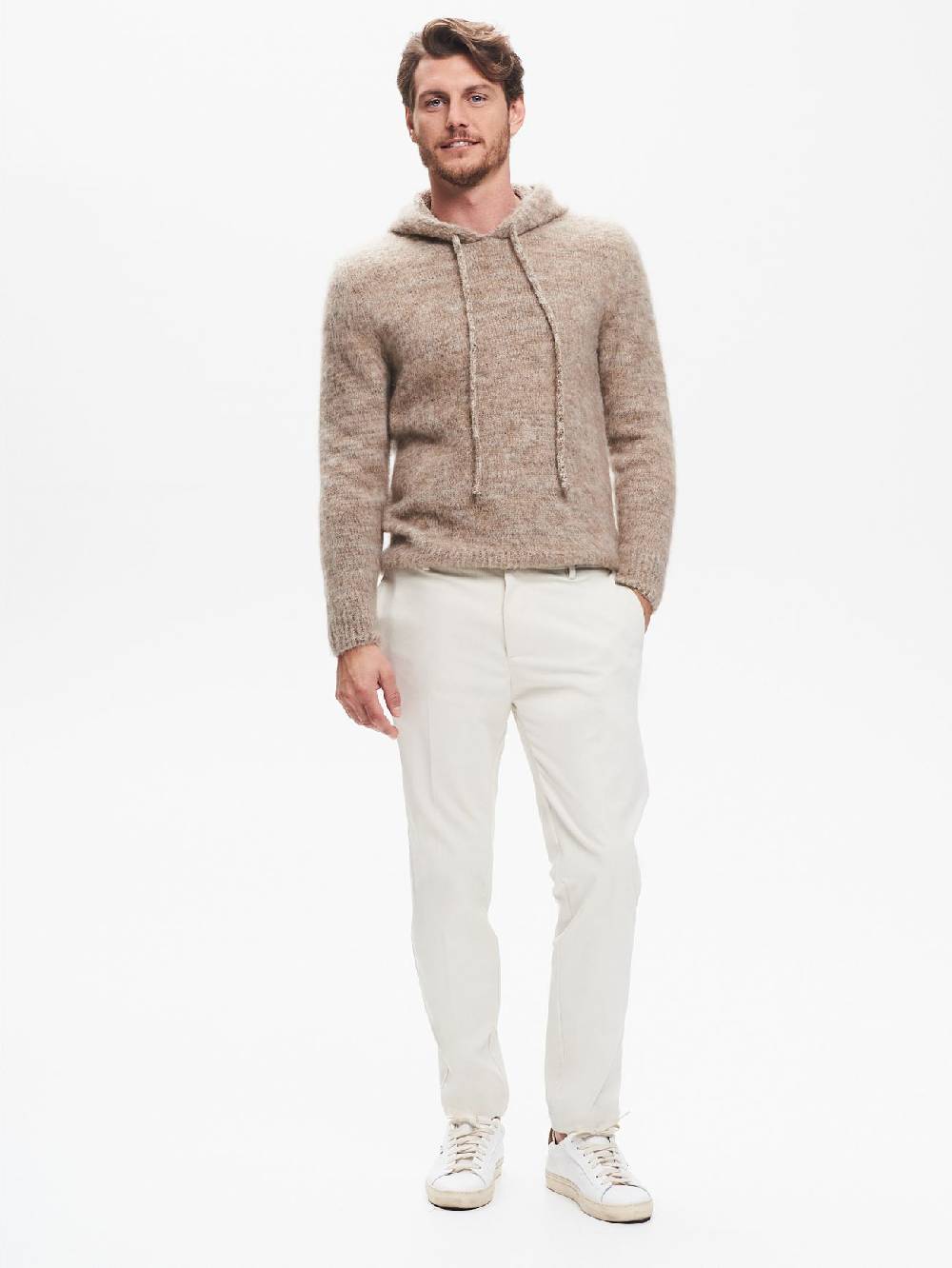 Rinascimento Pantaloni Regular-Fit Uomo Velluto Avorio QB24 Novità