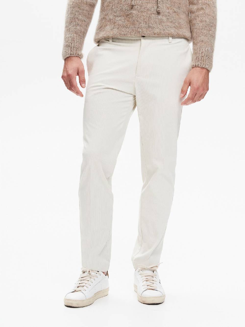 Rinascimento Pantaloni Regular-Fit Uomo Velluto Avorio QB24 Novità