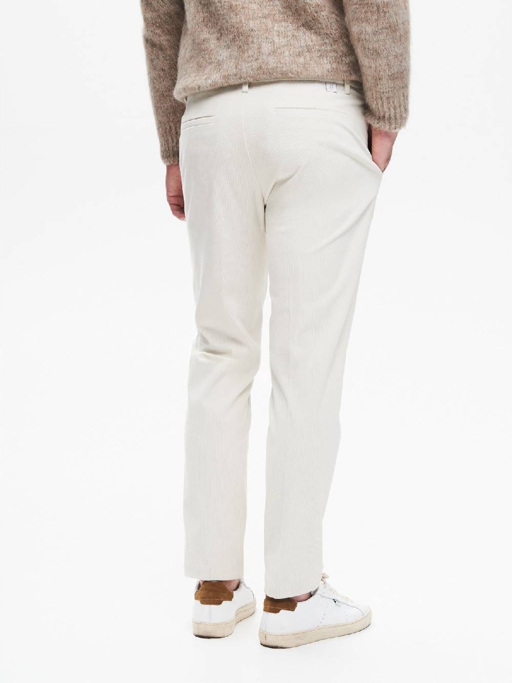 Rinascimento Pantaloni Regular-Fit Uomo Velluto Avorio QB24 Novità
