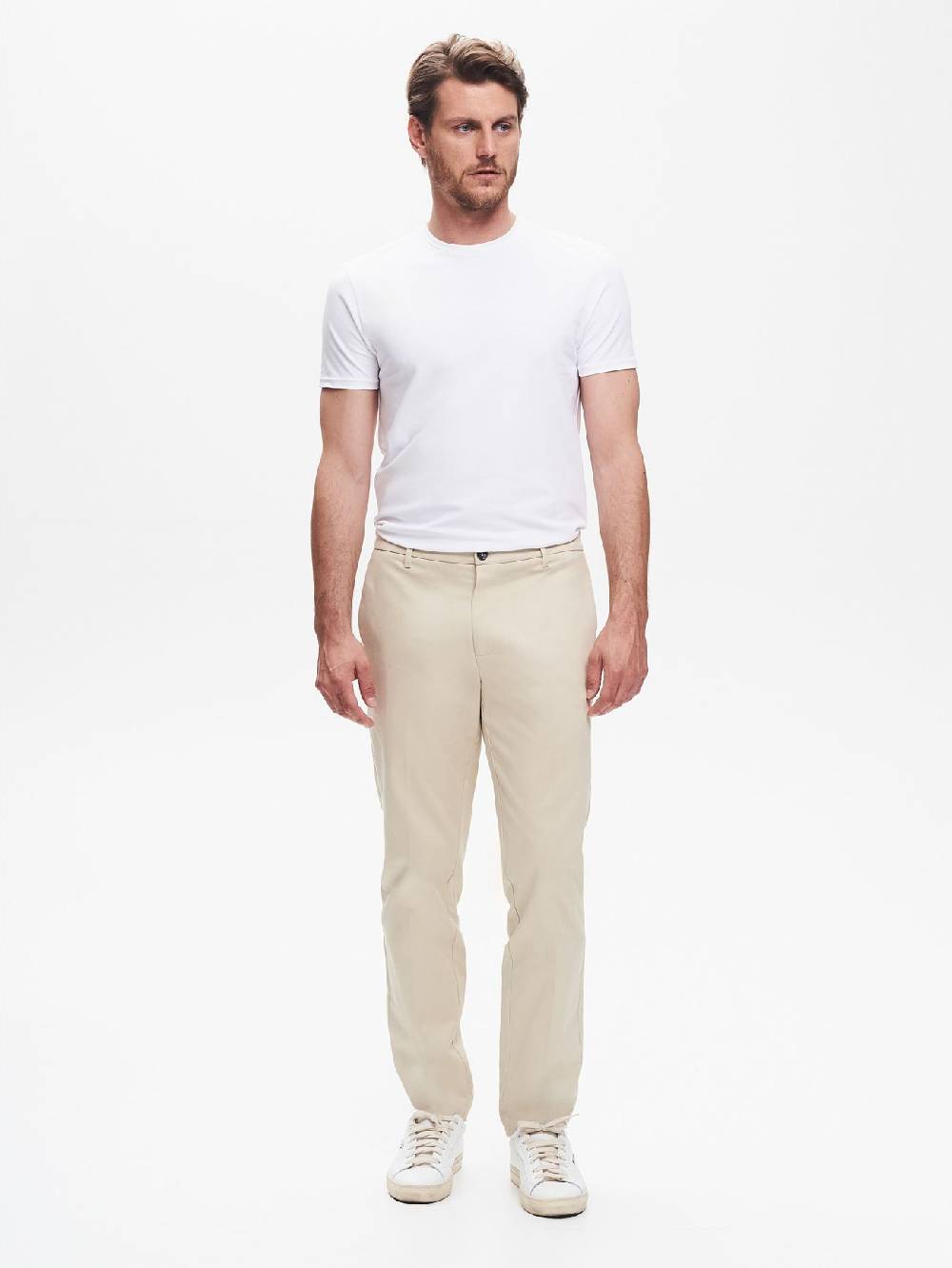 Rinascimento Pantaloni Regular-Fit Uomo in Gabardina QB24 In Vendita