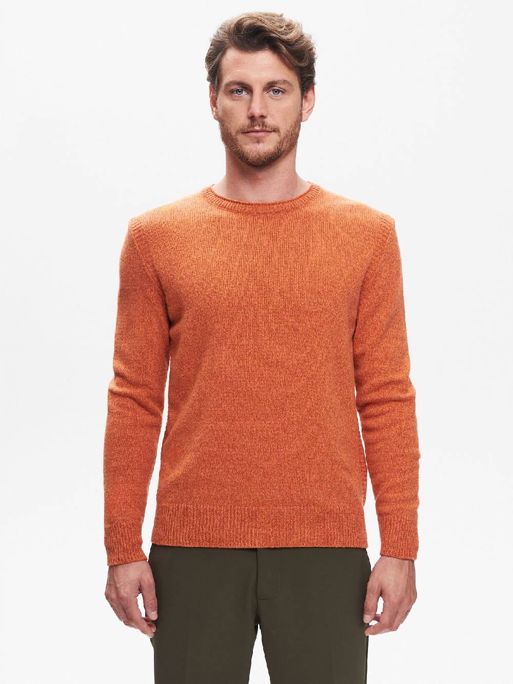 Rinascimento Maglia Girocollo Uomo Moulinè ArancioneQB24 Saldi