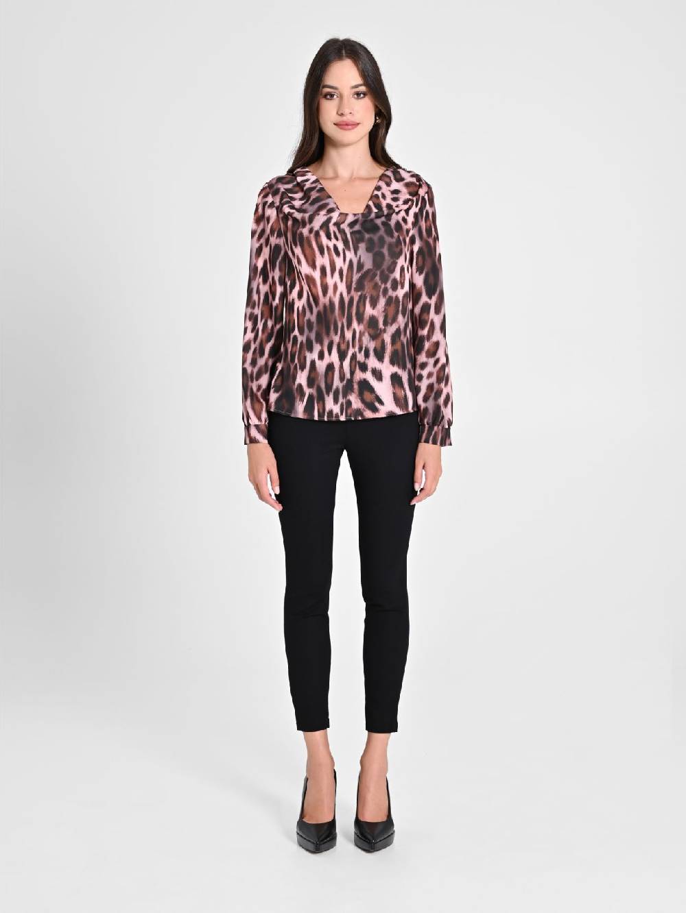 Rinascimento Blusa Pink Animalier Vendita Calda