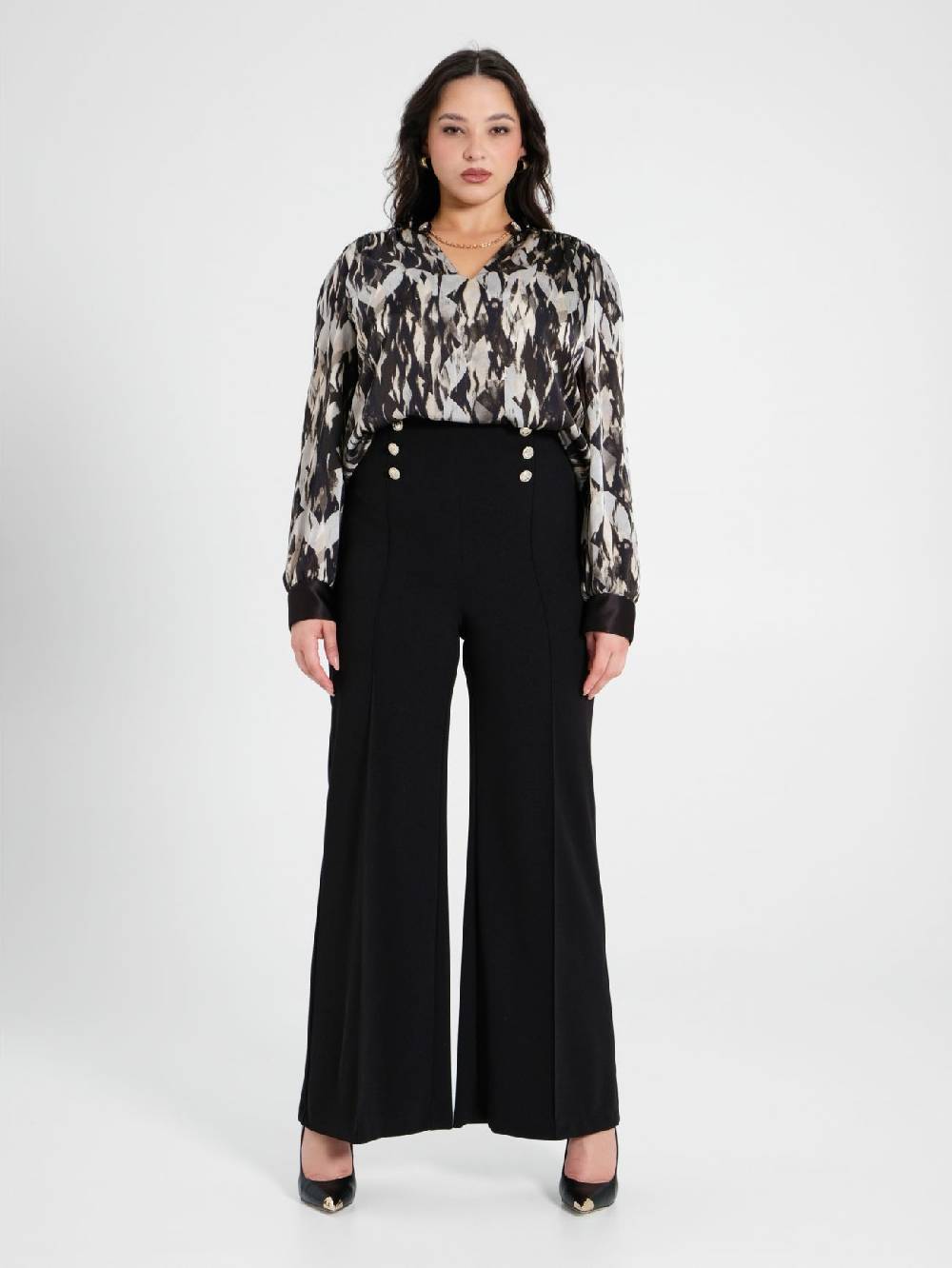 Rinascimento Pantaloni Curvy con Bottoni Dorati Soddisfazione Garantita