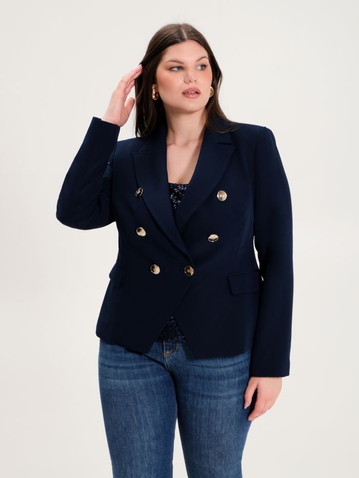 Rinascimento Giacca Curvy 6 Bottoni Blu Sottocosto