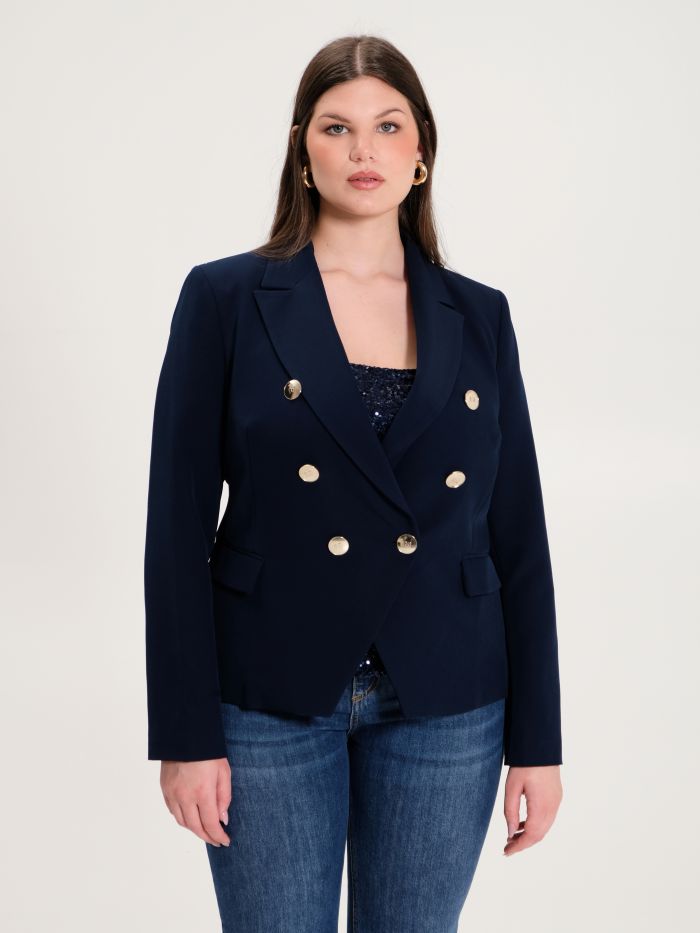 Rinascimento Giacca Curvy 6 Bottoni Blu Sottocosto
